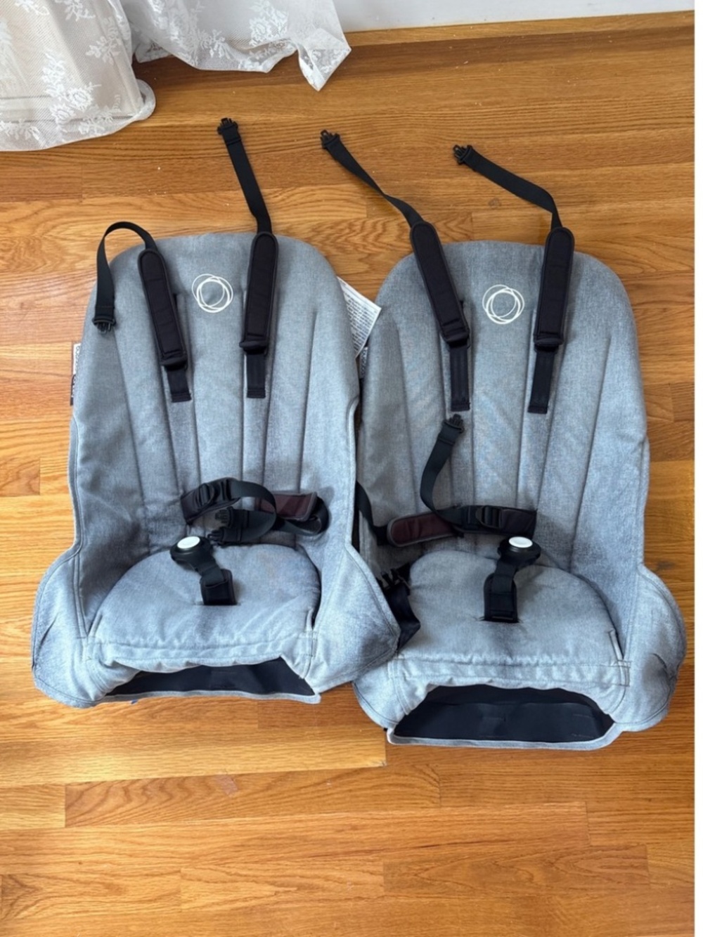 Bugaboo Donkey 2 Seat Fabric Grey Melange Set of 2 with 5-Point Harness